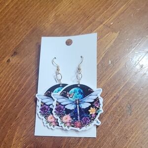Dragonfly Floral Earrings